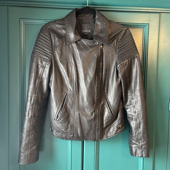 Trouve Women’s Soft Leather Jacket Moto Motorcycle Sz Medium - Picture 2 of 8